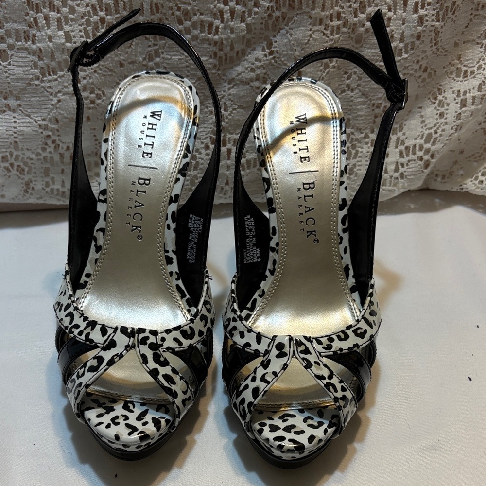 White House Black Market Leopard Print Heels